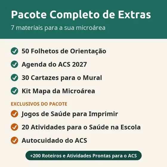 Pacote Completo de Extras com 7 materiais